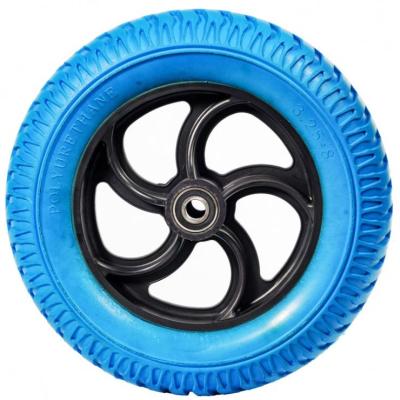 China 3.25-8 PU Wheel Barrow High Quality Foam Wheel Flat Wheel Polyurethane Freewheel for sale