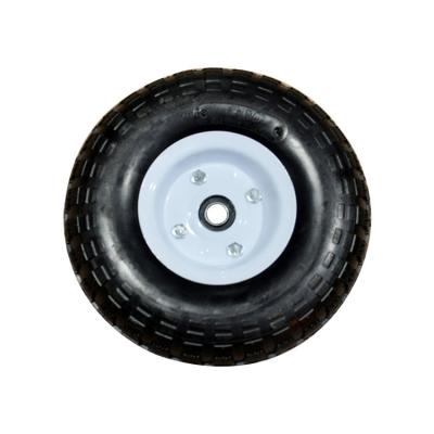 China Flat Free High Quality 4.10/3.50-4 10 Inch Wheelbarrow Hand Cart Truck Solid Rubber Wheels for sale