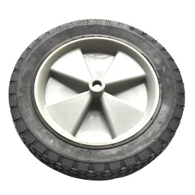 China 10x1.75 Lawn Mower Flat Free High Quality Semi Solid Rubber Wheel for sale