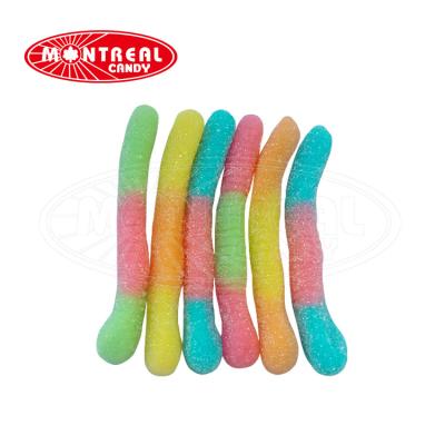 China Halal meat natural colorful sweet sour candy gummy worms for sale