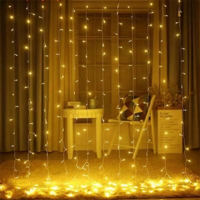 China Outdoor Decoration Led Curtain Lights AC110V 220V Fairy Garland Color Decorative 3x3m 300 8 Modes LED String Waterproof Outdoor Lights for sale