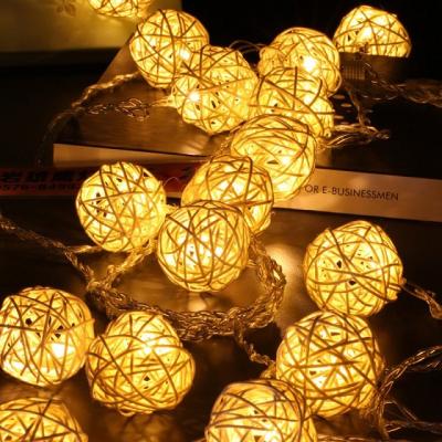 China Outdoor Decoration 3M 10m 20M Rattan 20 Led Light Wedding Decoration LED Rattan String For Outdoor Party Bedroom Outdoor Decoration for sale