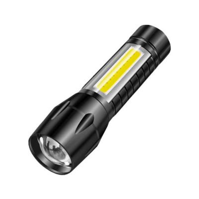 China Camping Focus 3W COB LED Adjustable Zoomable Super Bright Portable Flashlight Led Lampe Torche Mini Flashlight for sale