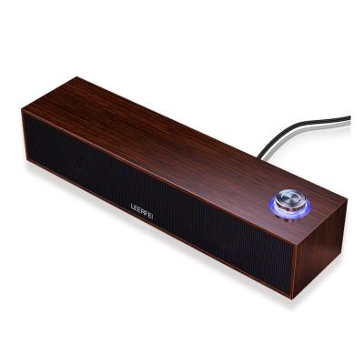 China PORTABLE Stereo Speakers Wired Computer Wood Cable Speakers Flame Atmosphere Lamp Speaker for sale