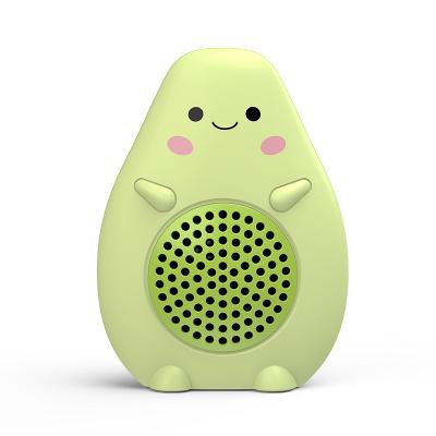 China Wireless Charger For Mobile Phone Avocado Cartoon Design Usb Mini Tws Bass Small Steel Wireless Smart Charging Home Audio Visual Speaker Y2037 for sale