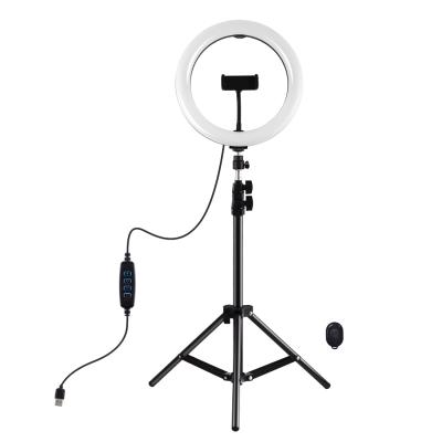 China Dropshipping PULUZ 10.2 Inch Tripod Mount USB 3 Modes Dimmable Color Temperature Dual LED Light Kit PKT3069B PKT3069B 26cm Ring Light 1.1m for sale