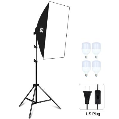 China Dropshipping PULUZ 50x70cm Studio Softbox 1.6m Tripod Mount 4 x E27 30W 5700K LED Photography Lighting White PU5071US PU5071US Light kit for sale