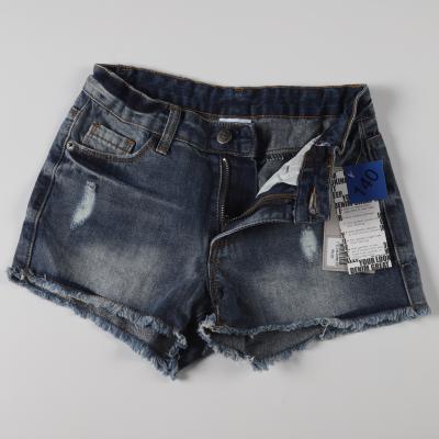 China New Design Quality Mid Waist Girl Jean Shorts Breathable Hot Sale Rise Fringed Edge Ripped Denim Jean Shorts for sale