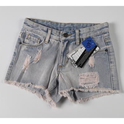 China New breathable wholesale women girls pockets denim fashion style summer high waist unedged short zipper jeans pants for girl for sale