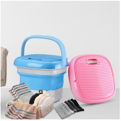 China 2021 Hotel Outside Mini Collapsible Silicone Electric Portable Folding Washing Machine for sale