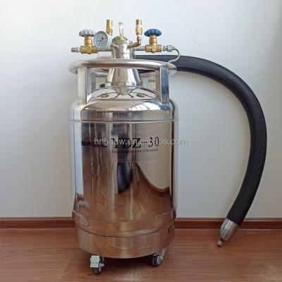 China dewar Stainless Steel Liquid Nitrogen Refill Tank, with self-pressurized liquid nitrogen makes LN2 discharge safe and simple for sale