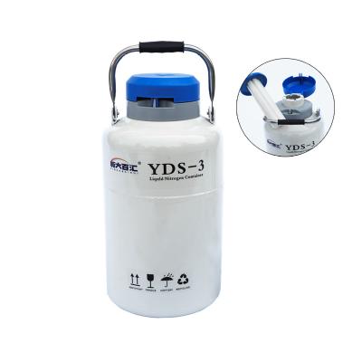 China Vertical Bovine Pig Cryogenic Storage Tank 3 Liters for Frozen Semen Liquid Nitrogen for sale