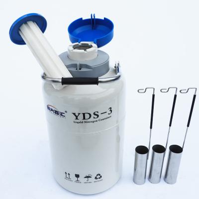 China Portable Semen Container 3L Vacuum Liquid Nitrogen Container for Cryogenic Storage for sale