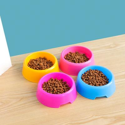 China New Viable Plastic Bone Shaped Double Pet Cat and Dog Bowl Candy Color Pet Bowl Lovely Dog Bowl Double for sale