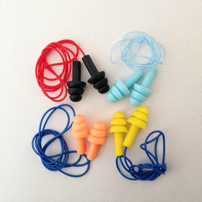 China Soft And Good For To Reduce Noise Premium Reusable Reusable Silicone Ear Plugs Swimming Ear Plugs for sale