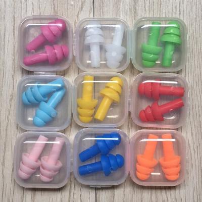 China Soft And Good For Reduce Noise Customs Color Ear Plugs Soft Silicone Anti Noise Swimming Earplugs for sale