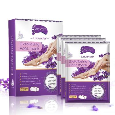 China Foot Like A Baby 3 Pair Foot Mask Skin Exfoliating Soft Feet In 1-2 Weeks, Lavender Exfoliating Booties To Peel Off Calluses And Dead Skin for sale