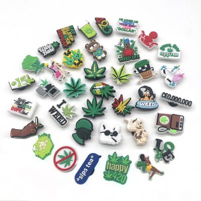 China Designer PVC Croc Charms Weed 420 Factory Crocs Shoe Charm For Gift Cookie Charms Shoe Decorations For Kids Gift for sale