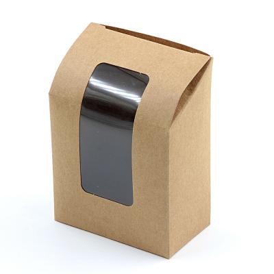 China Biodegradable Custom Kraft Paper Box With Clear Window Food Grade Box for sale