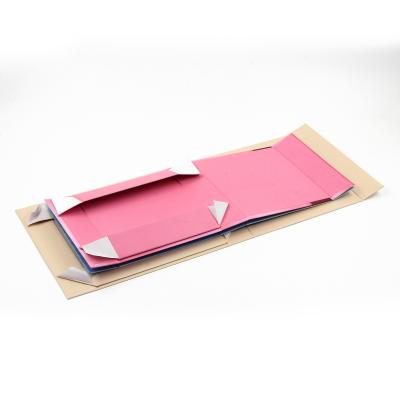 China Biodegradable Flat Folding Boxes Hard Pack Pink Jewelry Gift Box for sale