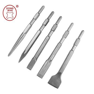 China Chisel Cutting Concrete Wall Stone Hex Chisel Customized Bull Point Air Electric Hammer Pneumatic Drill Chisel Set For Stone Concrete for sale