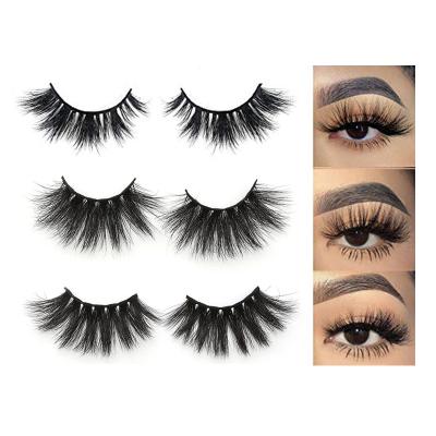 China The Natural Soft For Eyelashes Free Sample Flaps 25MM 3D Real Mink Eyelashes Wholesale Natural Tapered Fluffy for sale