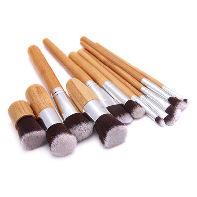 China Angular Blush New Design Professional Synthetic Hair Foundation Women Beauty Makeup Bamboo Brush Set With Logo Customized for sale