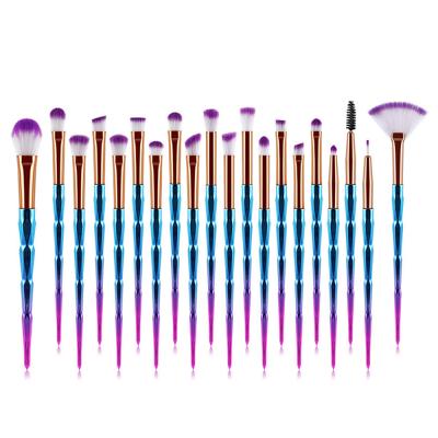 China Angular Blush Wholesale Luxury Multicolor Brush Kits Plastic Synthetic Synthetic Makeup Brushes With Customized Logo for sale