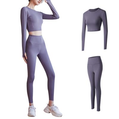 China High Waist Fitness Equipment Women Anti-Static Yoga Pants Sets Clothing 2020 Biker Shorts Sports Bra Sets Workout Women 2 Piece Yoga Set for sale