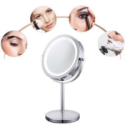 China Women Luxury Beauty Cosmetic Mirror Plastic Silver Personalized Custom Double Sided Makeup Mirror for sale