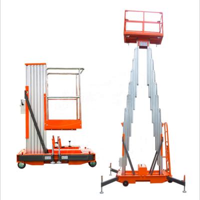 China Wholesale Easy Operation Safety Convenience Customized Mini Type One Man Lift Hydraulic Single Mast Aluminum Alloy Lift Good Quality for sale