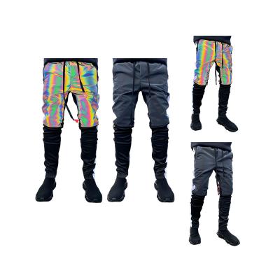 China Anti-Wrinkle Wholesale Custom Design Reflective Pants Men Pants Fashion Pockets Hip Hop Male Tactical Pants Cargo Plus Size Mens Pants for sale