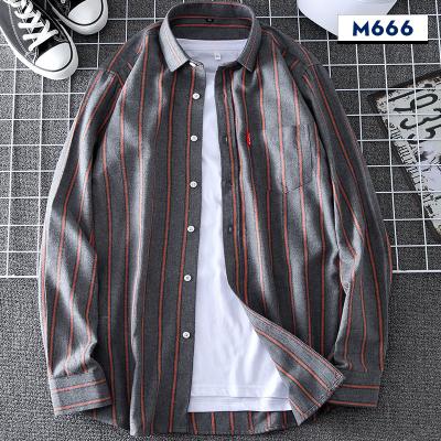 China Anti-pilling plaid printing full sleeve single breasted turn-down collar shirt for men's sehe fashion for sale