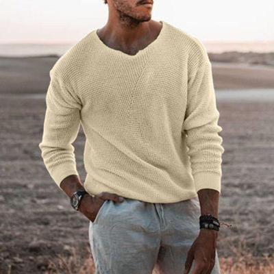 China OEM Warm Custom Wool Anti-wrinkle Winter Sale Embroidery Jacquard Sweater Knitting Crewneck Printed Sweater Plus Size Men's Sweaters for sale