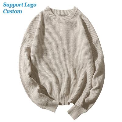 China 2021 OEM and ODM custom men's Anti-wrinkle LOGO sweater jacquard knit cotton designer sweater men crewneck knitted winter sweater knitwear men for sale