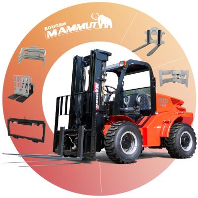 China Building Material Shops China 4 Wheel Drive 3 Ton/3.5 Ton H35 New Terrain Forklift Off-road Diesel Forklift Price Outdoor Use Portable Rough Terrain For for sale