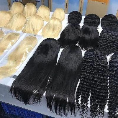 China Straight Brazilian Hair HD Lace Front Wigs Pre Plucked Knots Curly Transparent HD Lace Front Human Hair Bleached Full Wig for sale