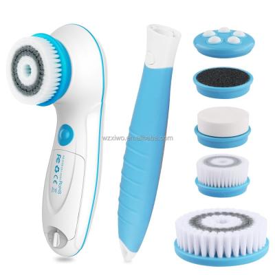 China Waterproof Electric Bodyshower Brush 6 in 1 Facial and Body Cleaning Brush for sale