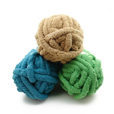 China Factory Anti-pilling Polyester Fluffy Thick Jumbo Velor Hand Knitted Big Chunky Chenille Yarn Ball Knitting Yarn For Blanket for sale