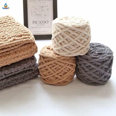 China Chenille anti-pilling chunky yarn 8mm DIY crochet chunky yarn knitting fluffy soft yarn for scarf blanket rug for sale