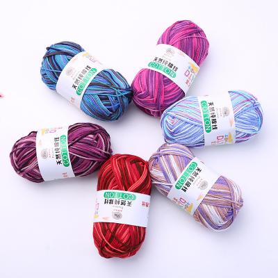 China 50g Baby Viable 4 Ply Cotton Yarn 100% Colorful Knitting Yarn Crochet Hat Sweater Bag Shoes Cotton Yarn for sale