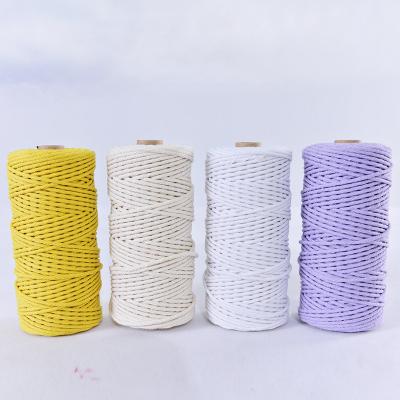 China Anti-pilling 3mm Wholesale 1mm-20mm Colored Cotton Rope Macrame Twisted Knitting Decorative Rope for sale