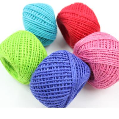 China Durable Yarn Kindergarten DIY Rope Tag Rope 3 Color Strands 2mm 50m 100m Decorative Woven Jute Rope for sale