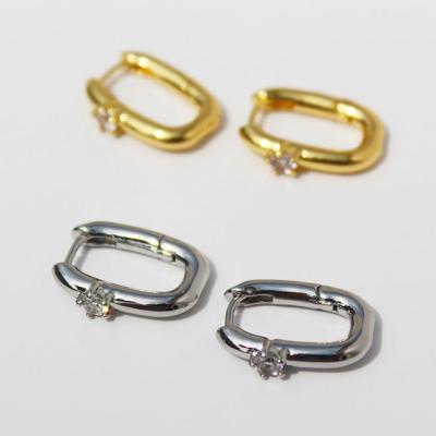 China CLASSIC CLASSIC Brass 18K Gold Plated Small Circle Huggie Earrings For Women Jewelry for sale