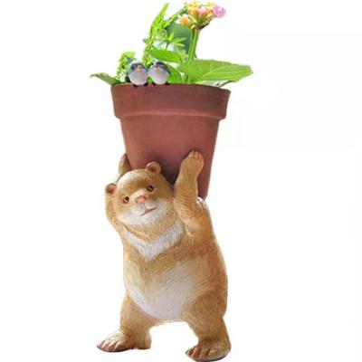 China American Unique Cute Animal Resin Mini Bonsai Flower Z13253A Style 1 Piece Figurine Pots And Planters Home Decor for sale