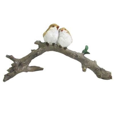 China Z11115A China Resin Handwork Two Birds Garden Sculptures Mini Animal Desktop Decor Figurine for sale