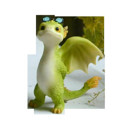 China Z13754A Europe Miniature Fairy Garden and Mini Greenhouse Mini Dragon Rex The Green Dragon Mini Fantasy Collectible Figure for sale