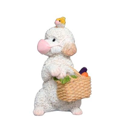 China Lovely Bunny With Bird Animal Dog Europe Figurine Decor White Gift Z15923A for sale