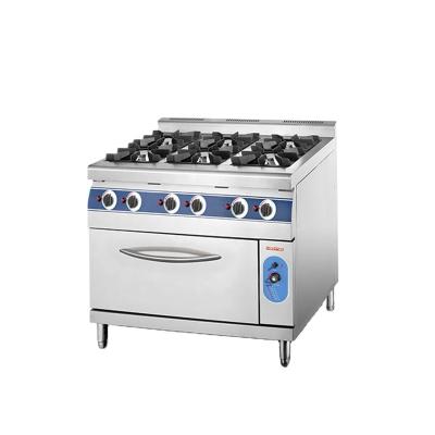 China Kitchen Cooking Equipment Commercial Multifunctional Range Cooking 6 Burner Gas Cooking Range With Gas Baking Oven for sale