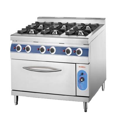 China Kitchen Cooking Multifunctional Equipment Range Cooking 6 Burner Gas Cooker Range With Gas Baking Oven For Sales for sale